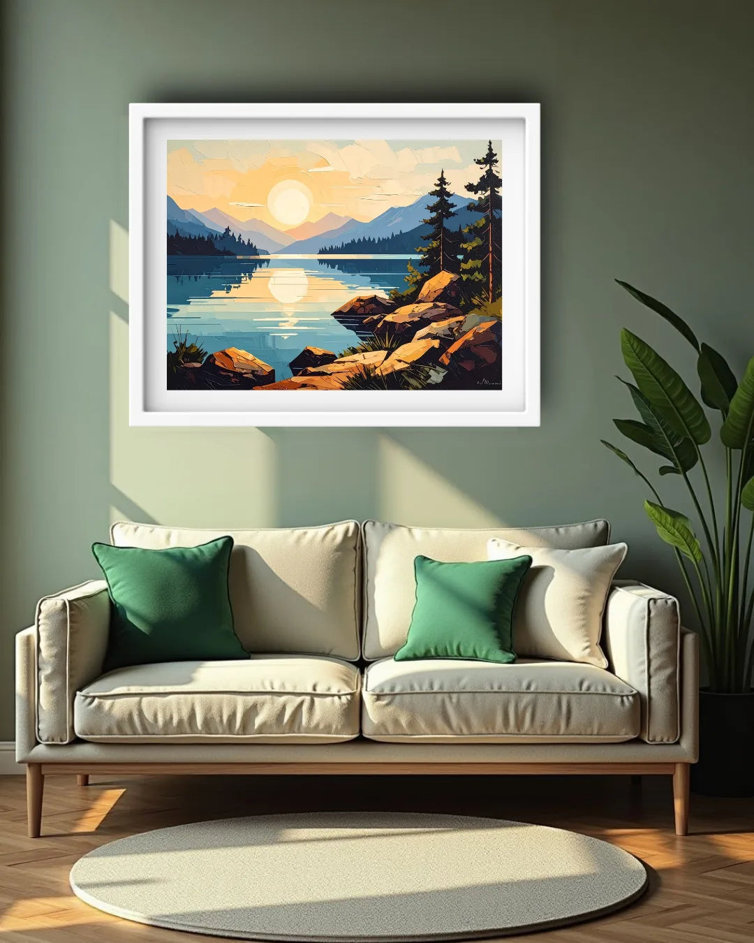 Horizon Calm: Sunset Vista - Wall Art Canvas