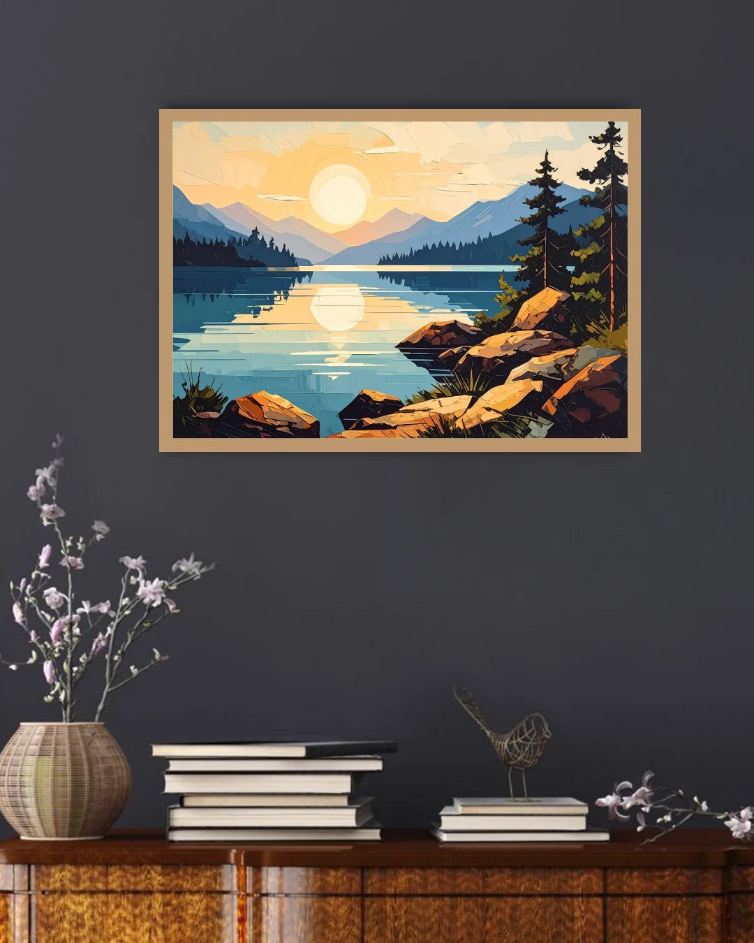 Horizon Calm: Sunset Vista - Wall Art Canvas