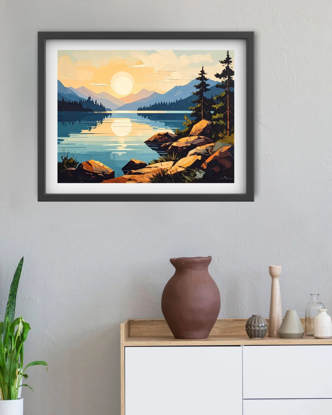 Horizon Calm: Sunset Vista - Wall Art Canvas