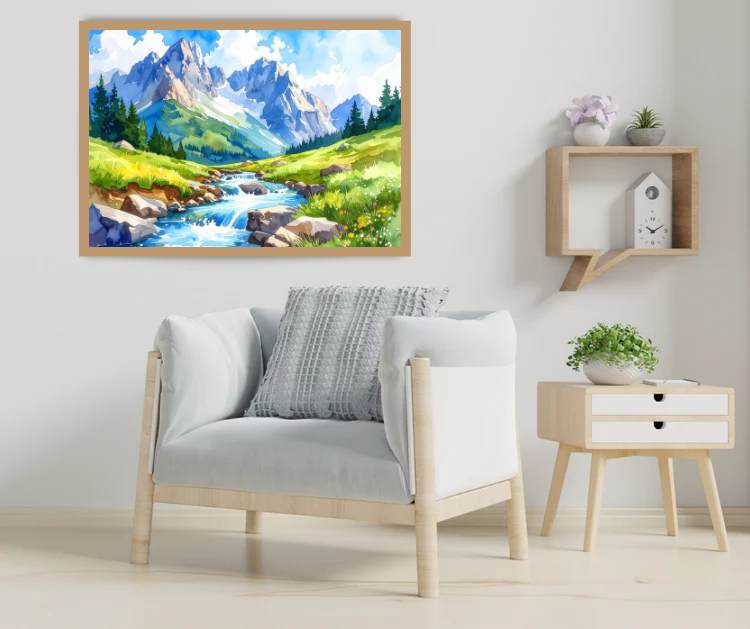 Alpine Valley Stream – Wall Art Canvas WallArtVibes