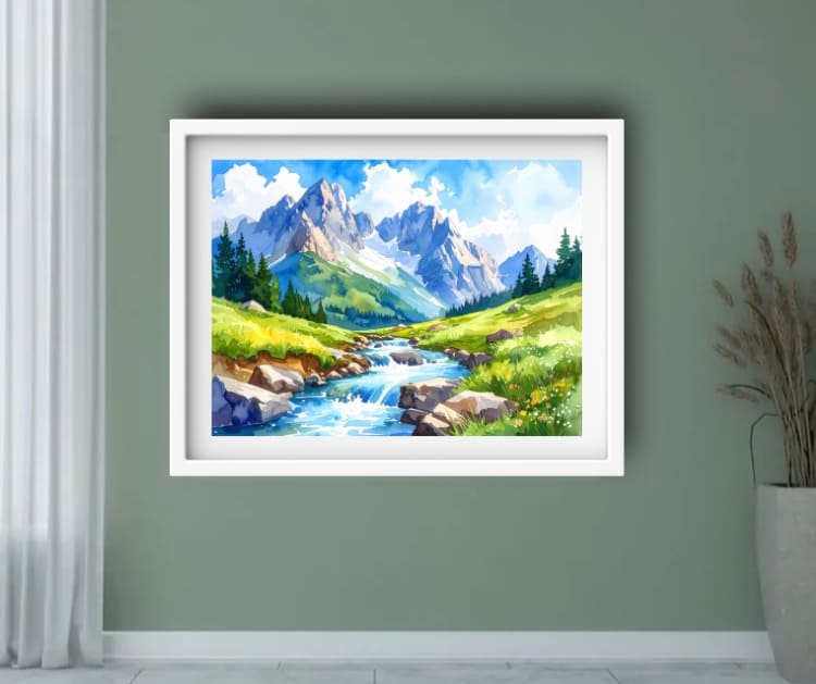 Alpine Valley Stream – Wall Art Canvas WallArtVibes