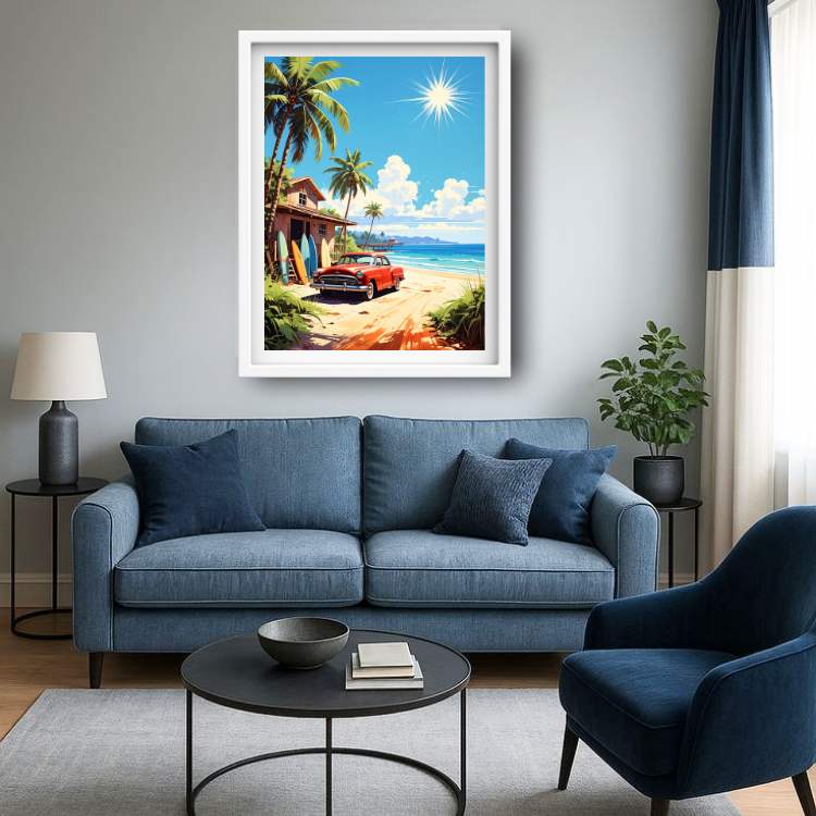 Island Cruiser: The Vintage Beach Escape - Wall Art Canvas WallArtVibes