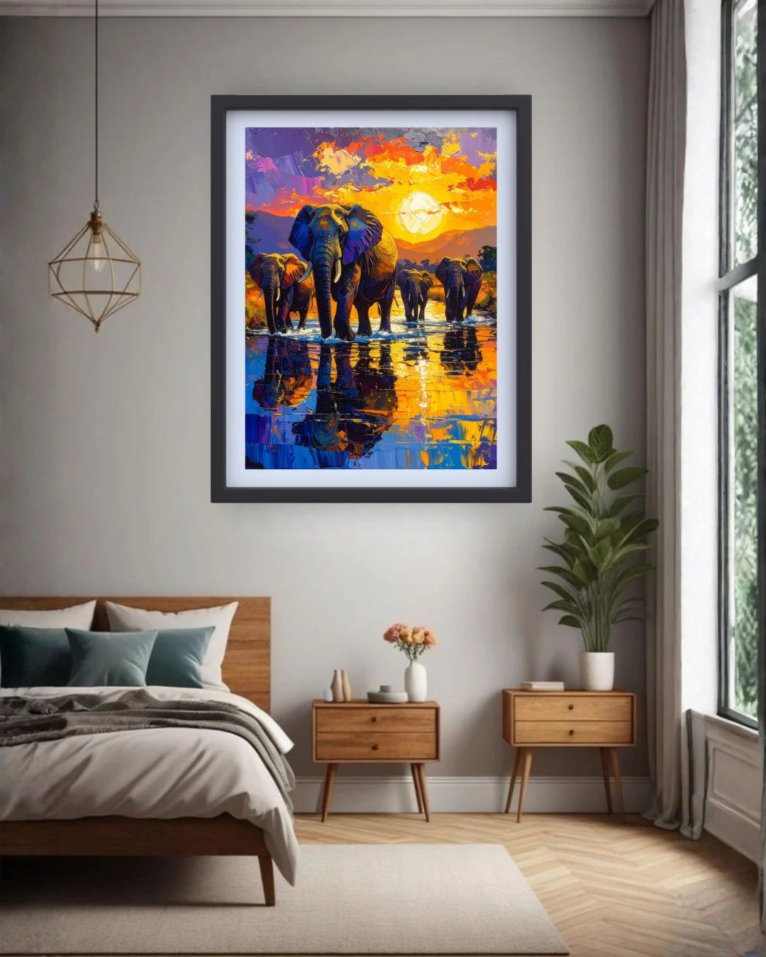 African Elephant Sunset – Wall Art Canvas