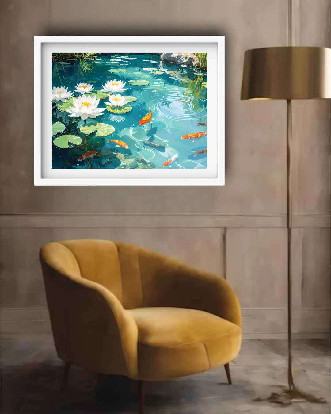 Lotus Pond with Koi Fish – Wall Art Canvas