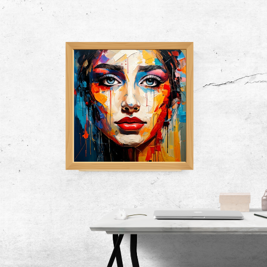 Colorful Abstract Face Portrait - Modern Canvas Art