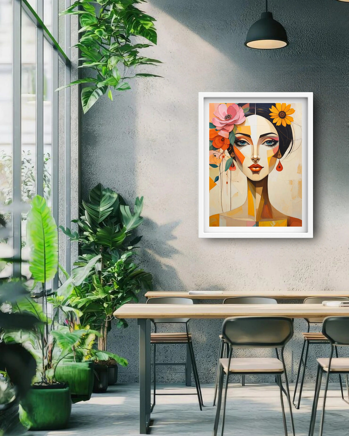 Modern Woman Portrait - Wall Art Canvas WallArtVibes