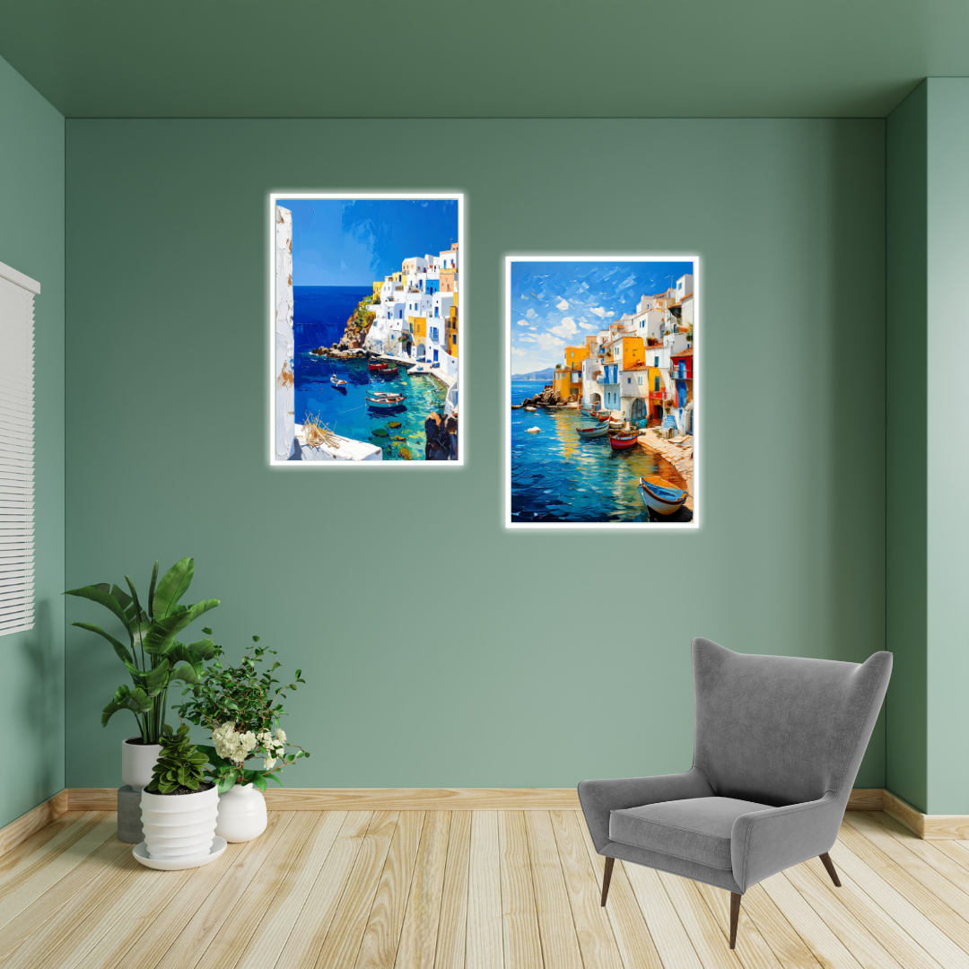 Coastal Village - Set Of 2 – Wall Art Canvas