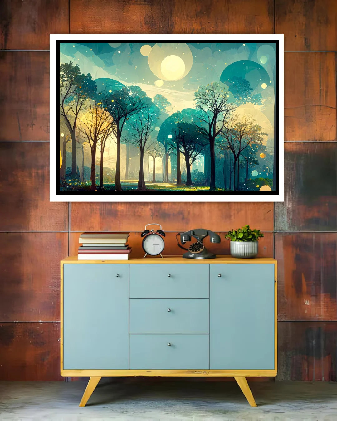 Moonlit Forest Modern - Wall Art Canvas