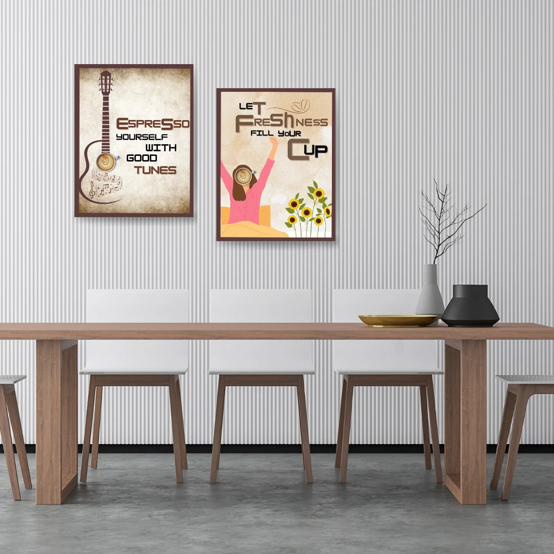 Morning Melody & Fresh Brew - Set Of 2 - Wall Art Canvas