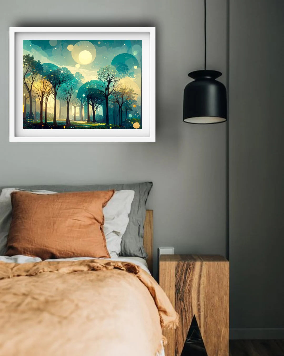 Moonlit Forest Modern - Wall Art Canvas