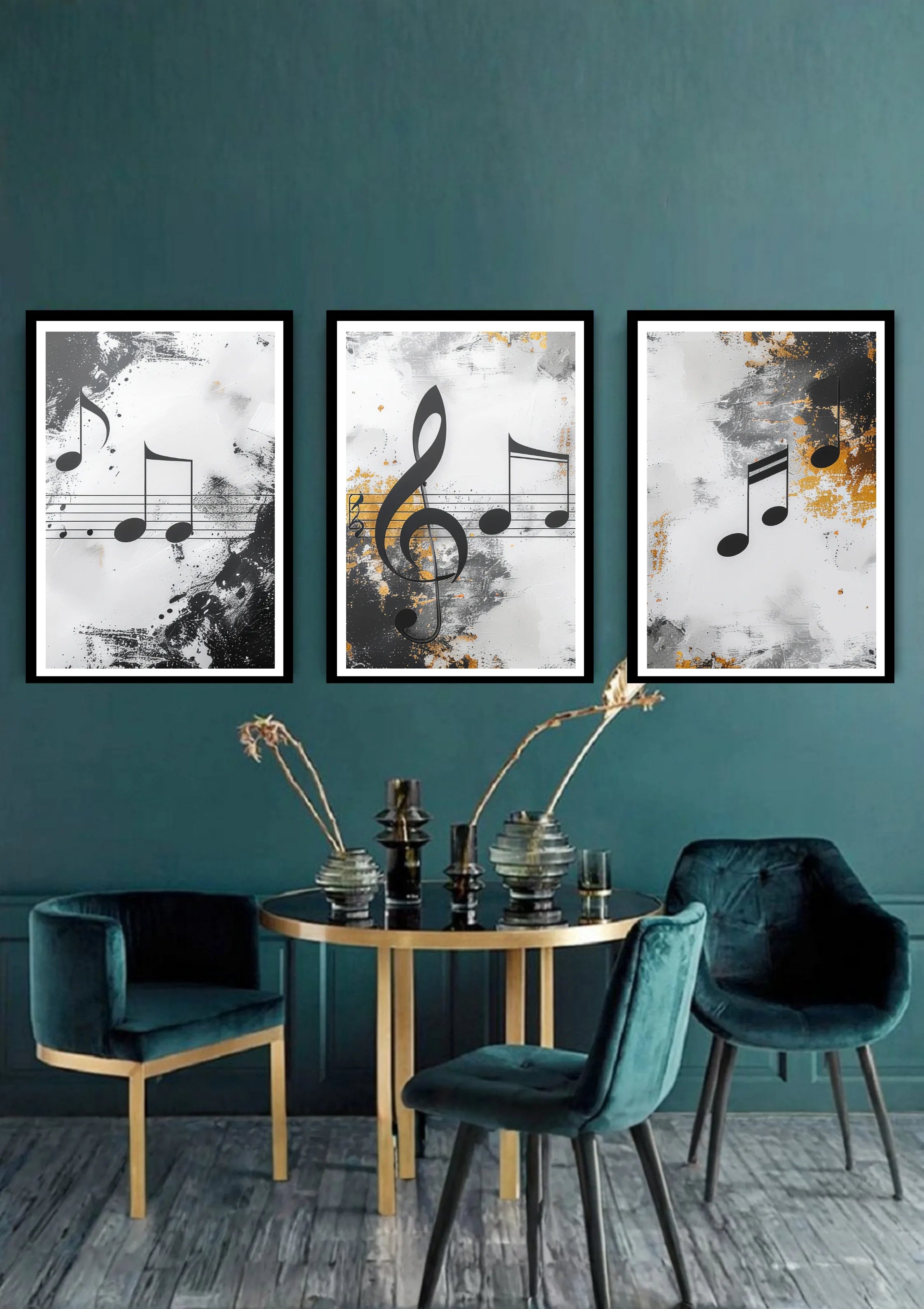 Abstract Music Notes Wall Art Canvas Set - Wall Art Canvas