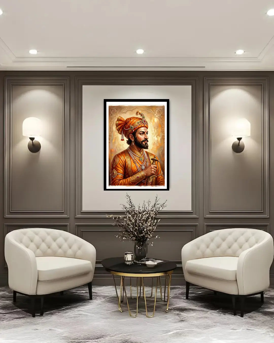Chhatrapati Shivaji Maharaj Canvas Wall Painting - Wall Art Canvas
