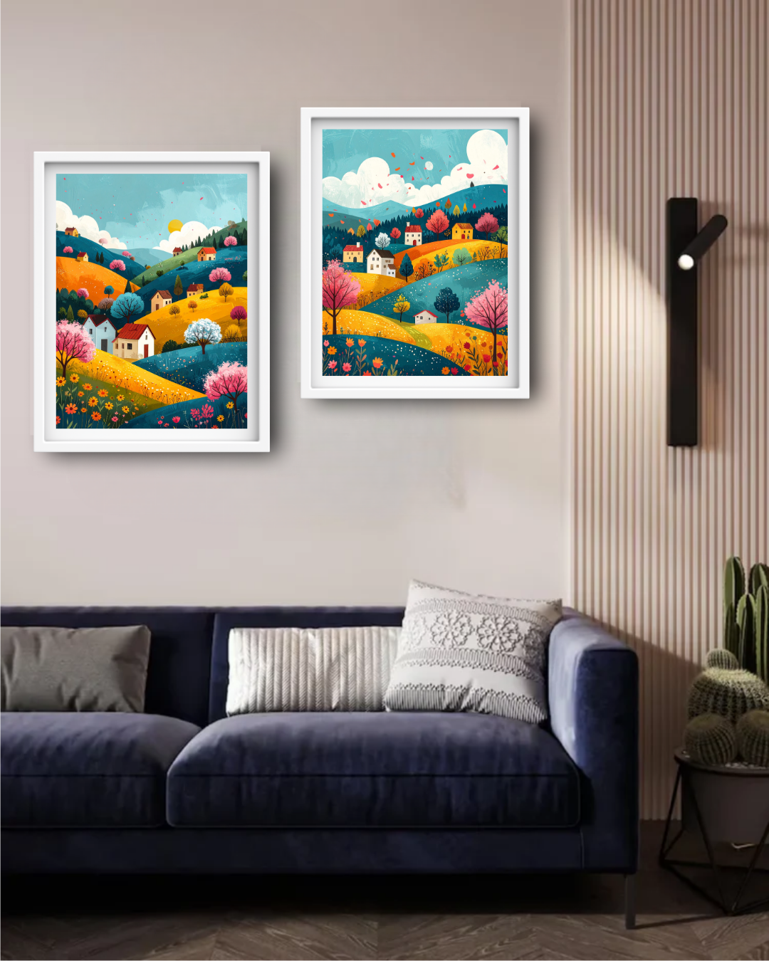 Abstract Mountain Landscape - Set of 2 - Wall Art Canvas WallArtVibes