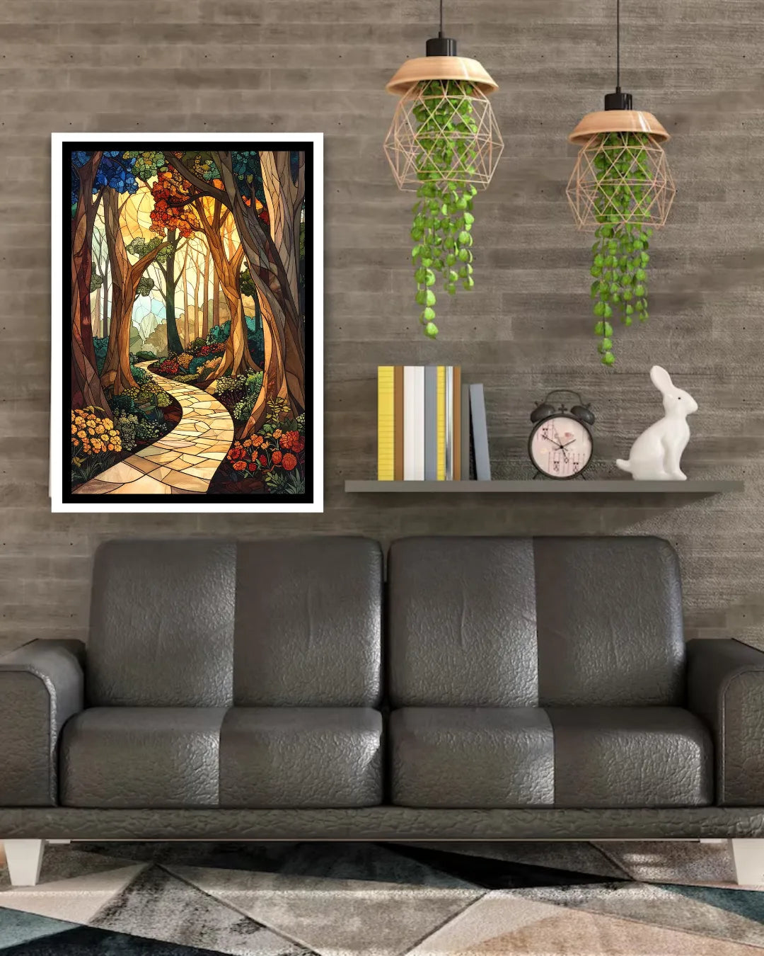 Abstract figurative canvas wall art in contemporary space