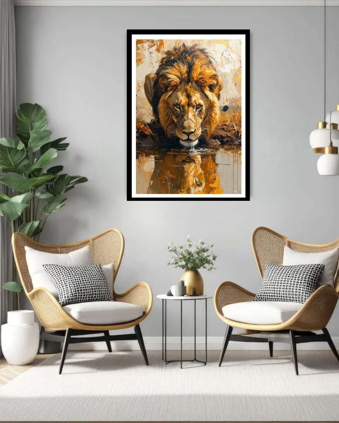 Modern Lion Wall Art Set - Wall Art Canvas