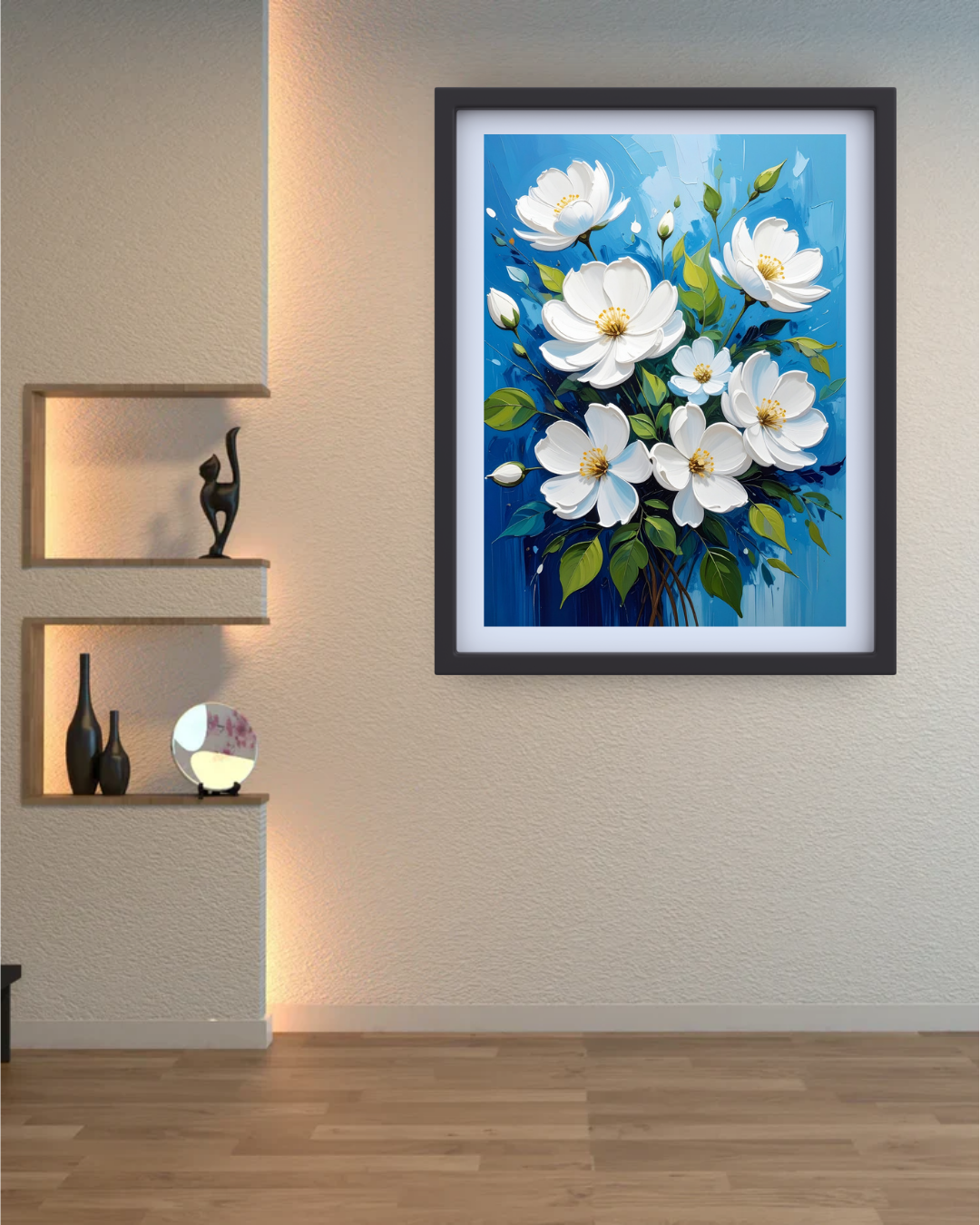 Blue Serenity Blooms - Wall Art Canvas