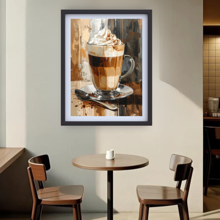 Coffee Cup Painting for Cafe Decor - Wall Art Canvas