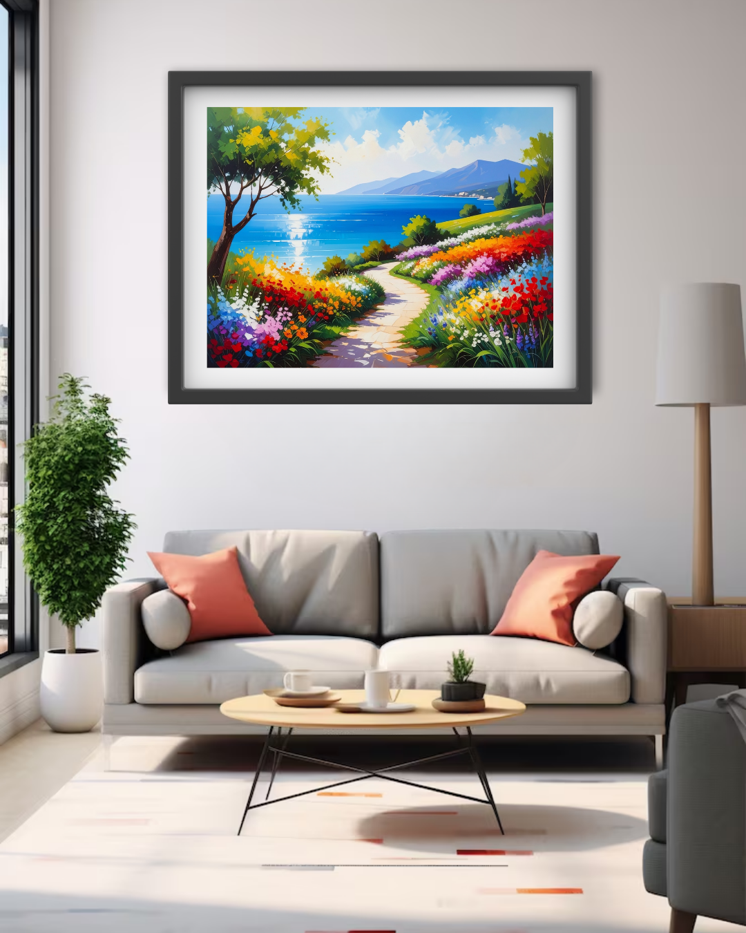 Colorful Countryside Path Landscape - Wall Art Canvas WallArtVibes
