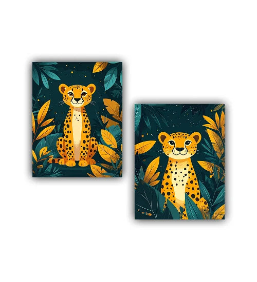 Colorful abstract animal illustration canvas wall art