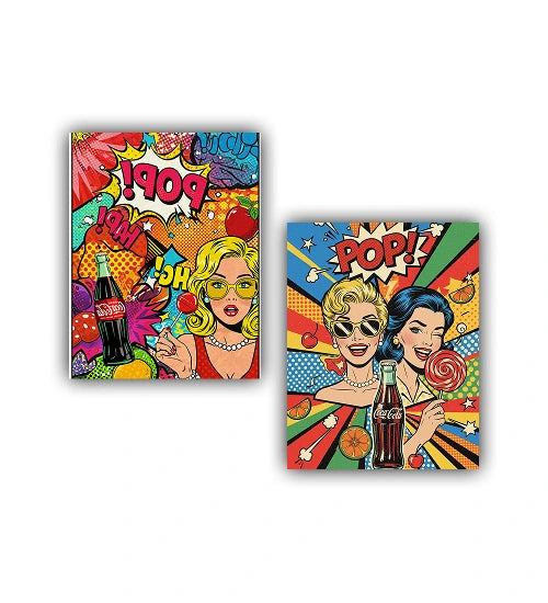 Colorful comic style portrait canvas wall art