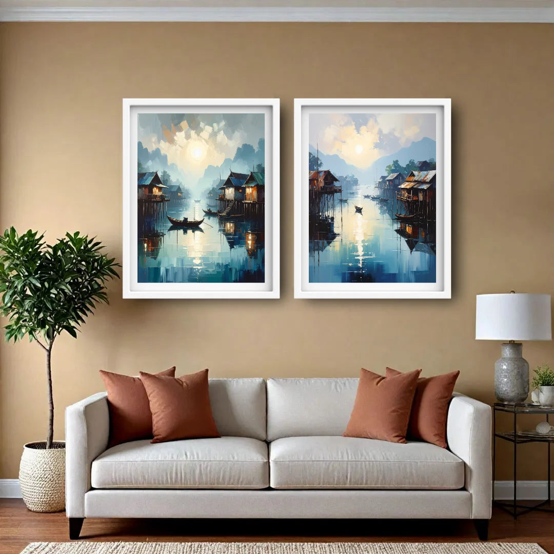 Contemporary nature canvas art for bedroom and living room
