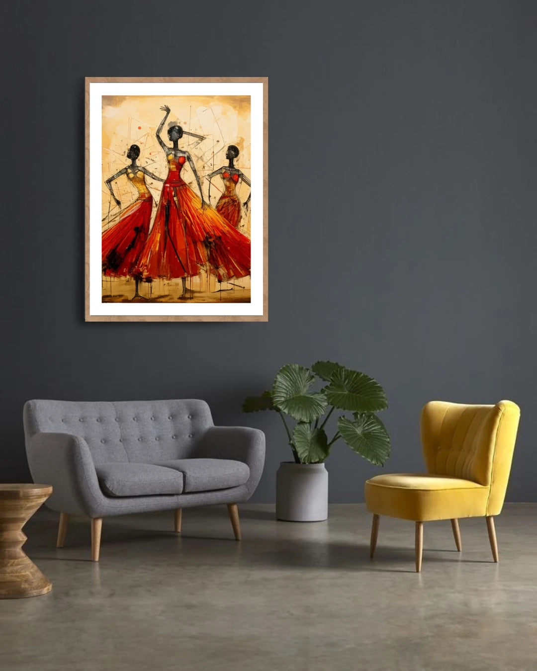 Traditional Indian dance wall art painting for modern home decor