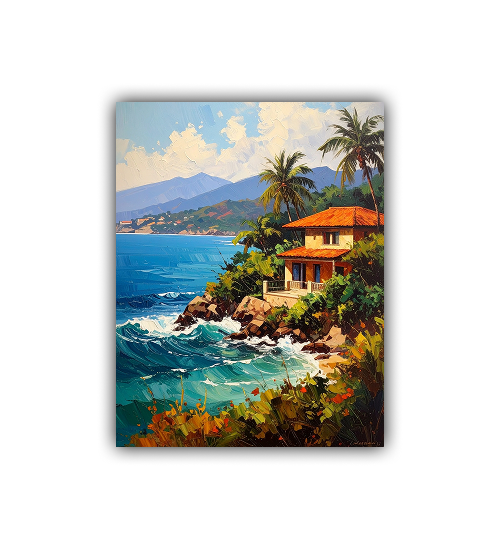 The Cliffside Hideaway Wall Art Paintings