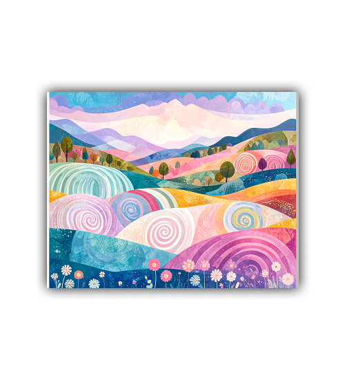 Abstract Pastel Landscape - Wall Art Canvas