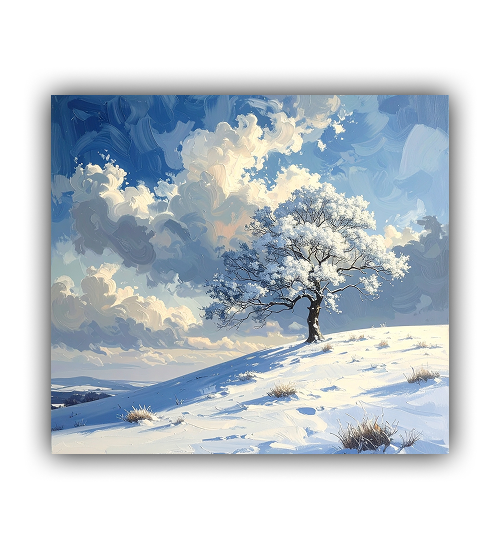 Peaceful Snow Landscape Wall Art