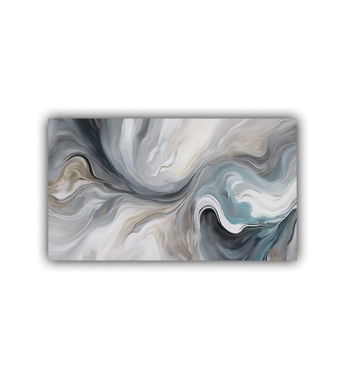 Abstract Fluid Marble Canvas Art - Neutral Contemporary