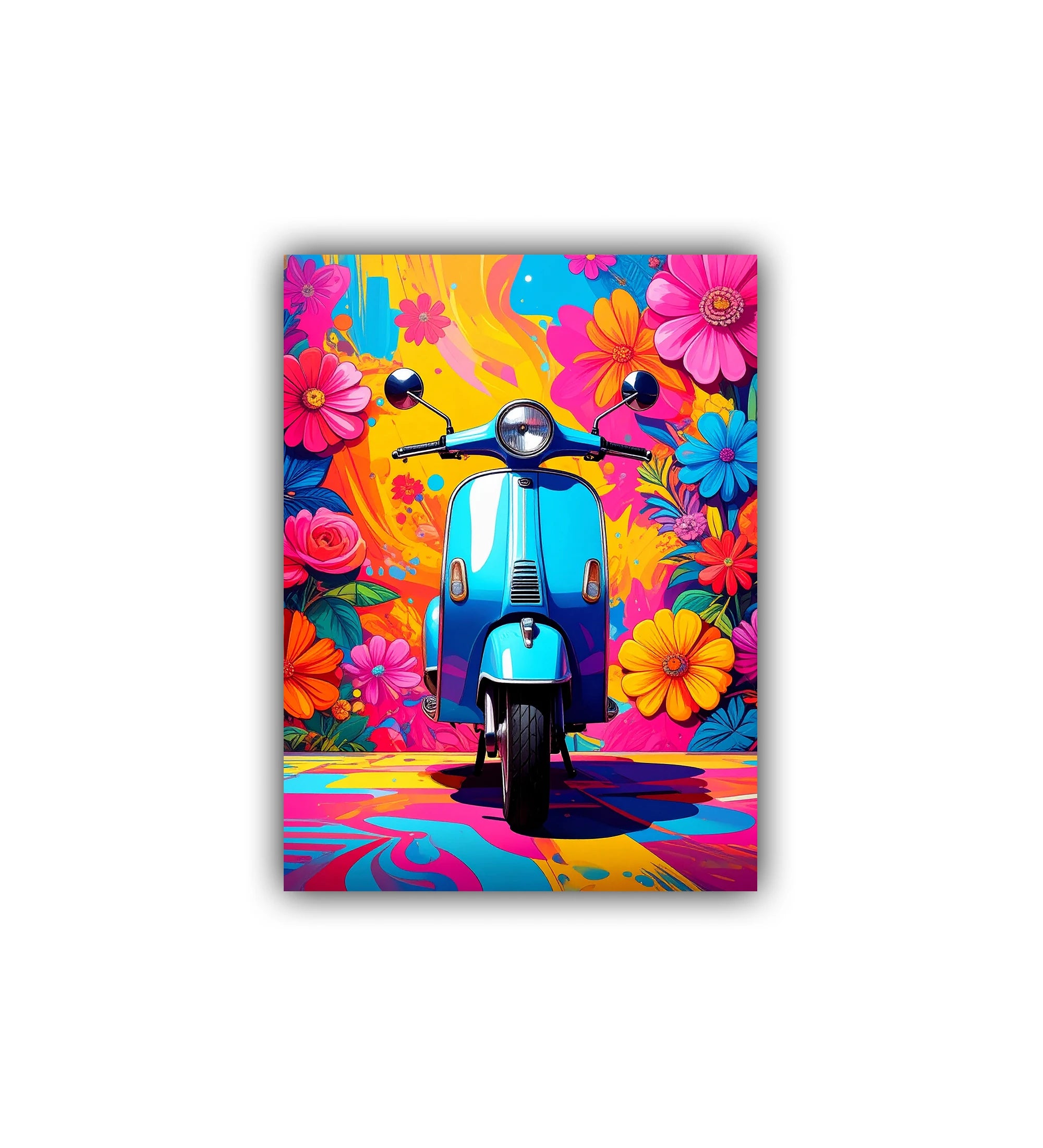 Colorful Scooter Pop Art - Wall Art Canvas