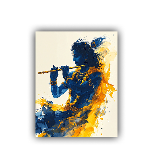 Abstract musician flute player wall art painting modern style