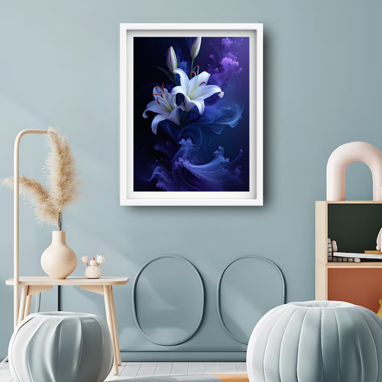 Dramatic White Lily - Wall Art Canvas WallArtVibes