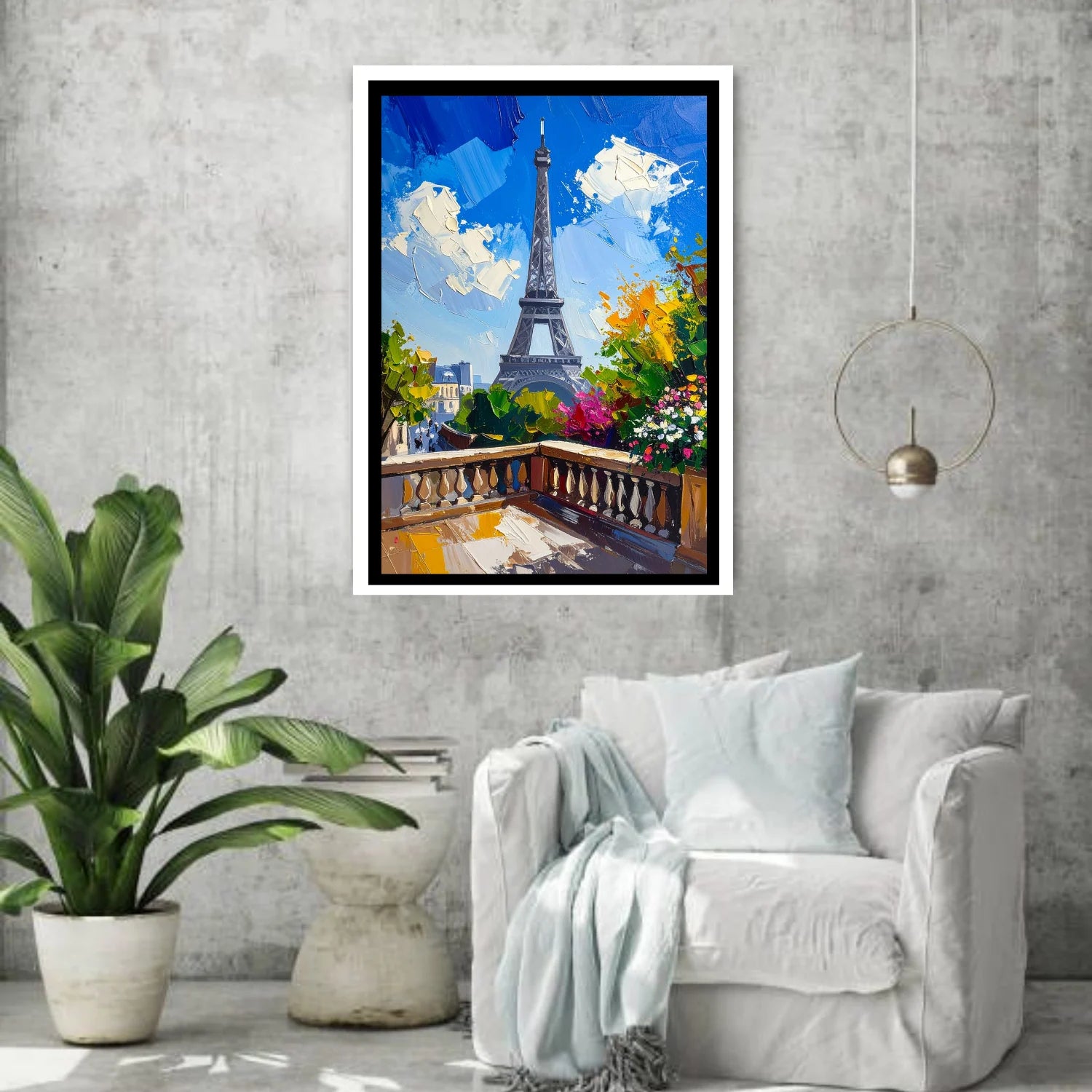 Eiffel Tower Paris cityscape canvas wall decor