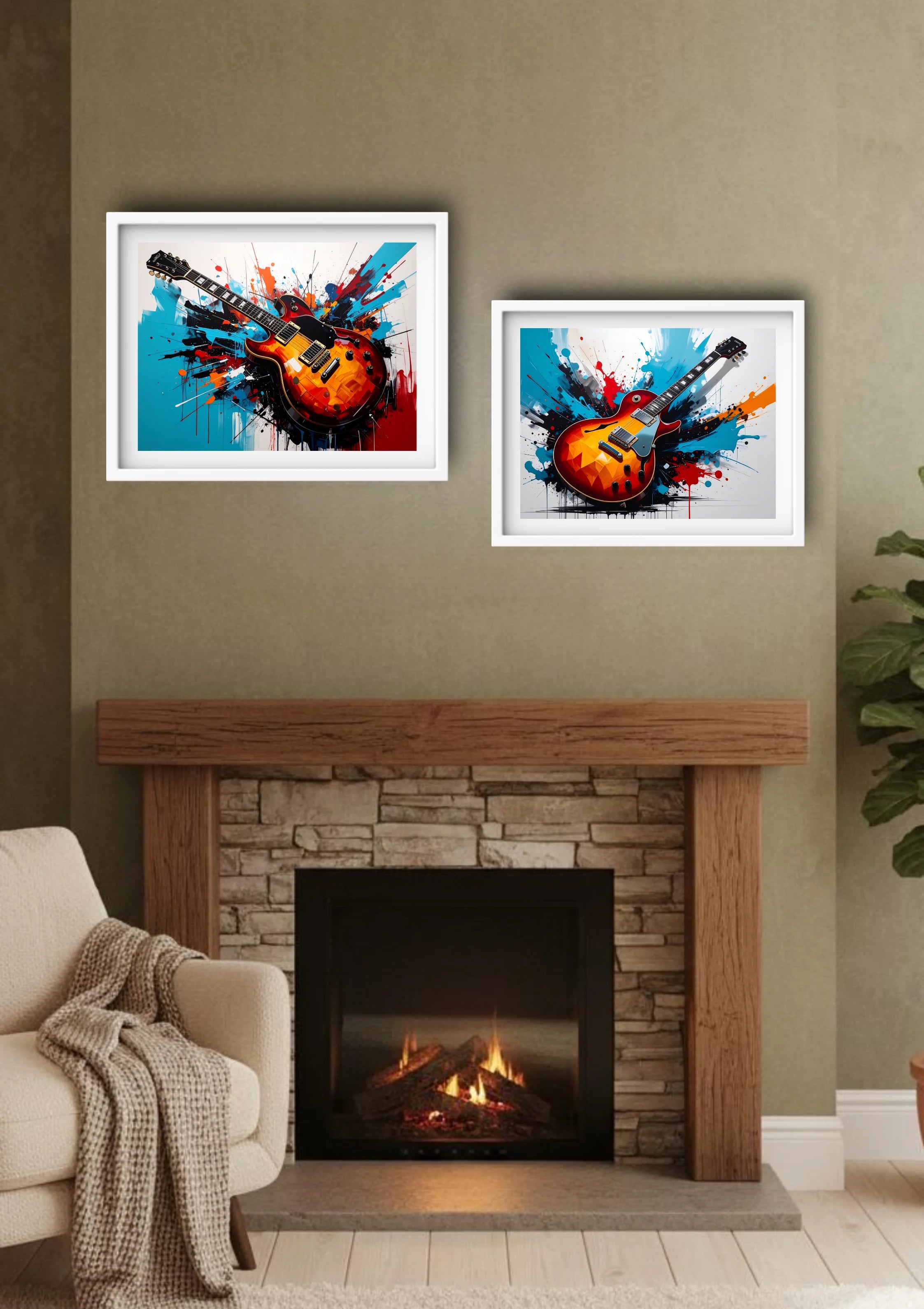 Energetic sound wave wall art enhancing modern home décor