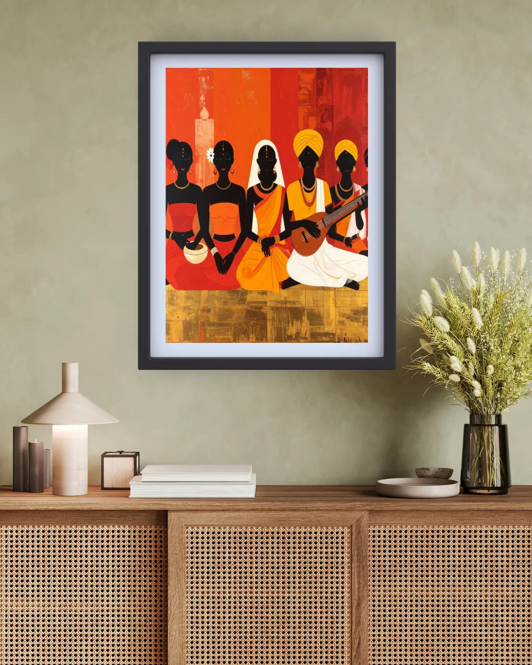 Tribal ethnic wall art painting for modern home decor