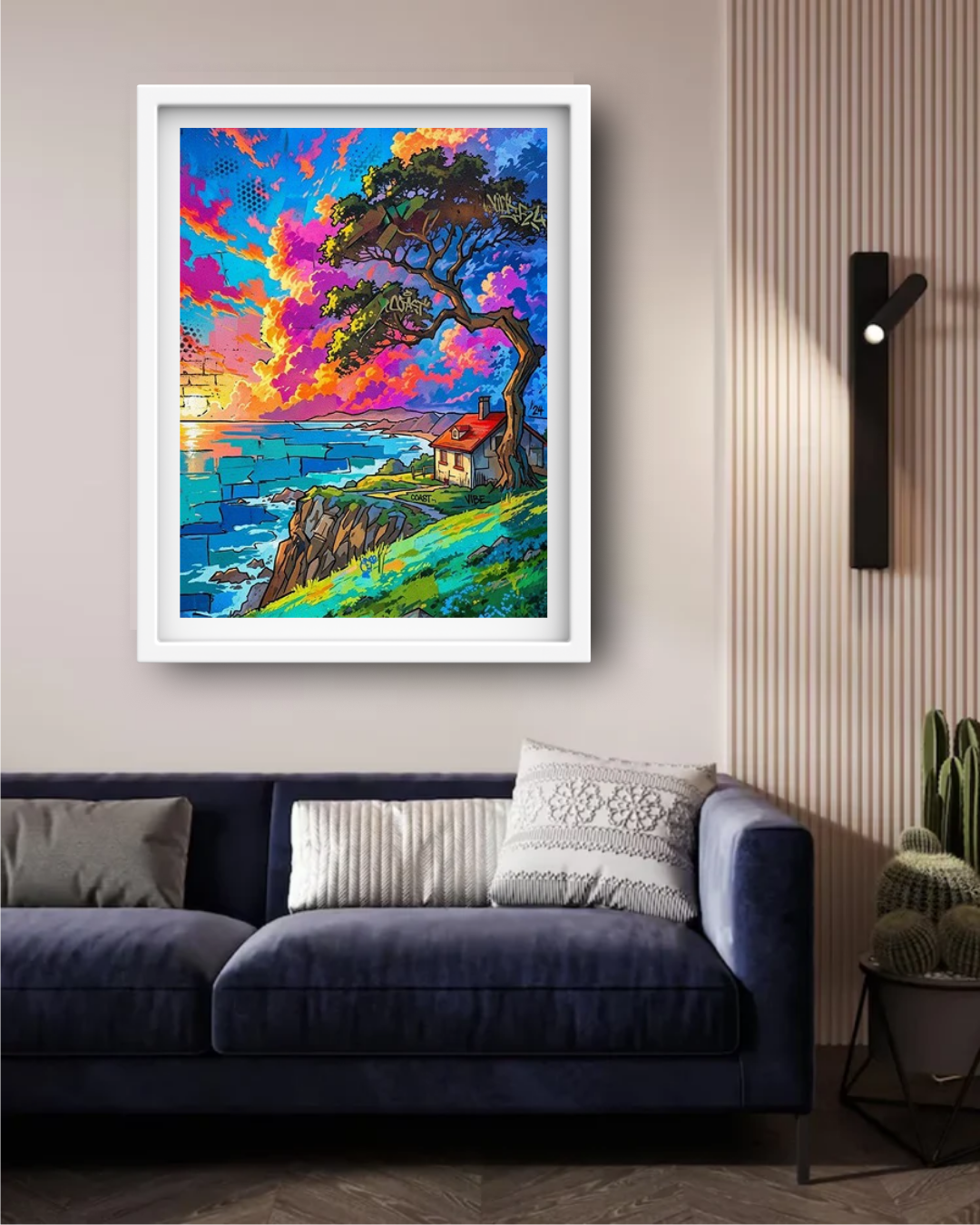 Fantasy Horizon : Colorful Nature Painting - Wall Art Canvas