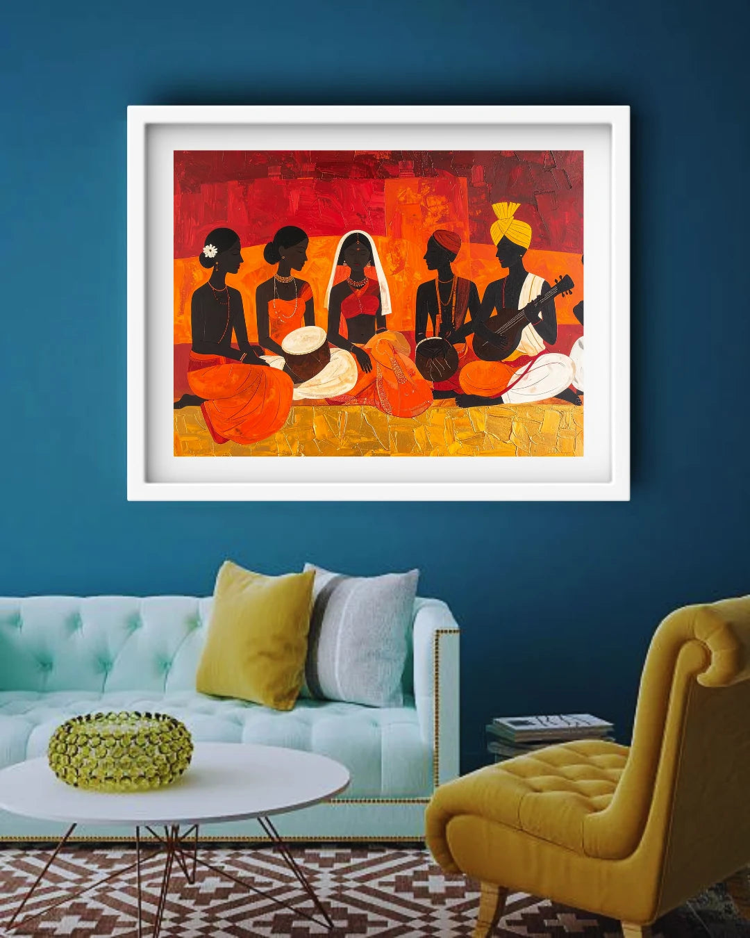 African tribal folk art wall painting for home decor