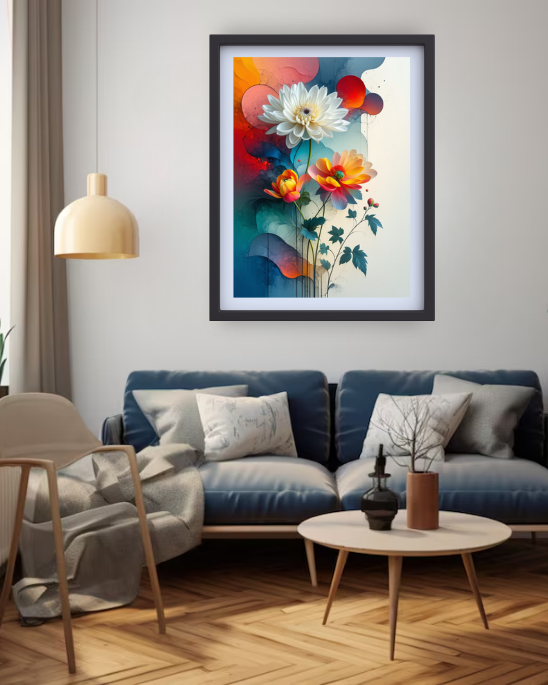 Geometric Floral - Wall Art Canvas WallArtVibes