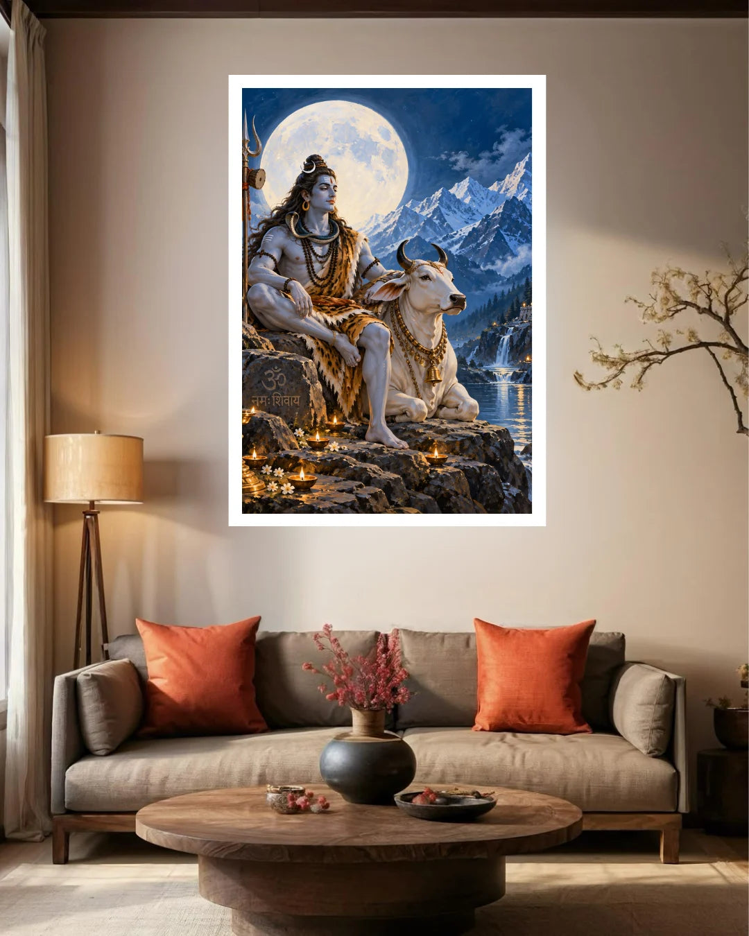 Lord Shiva with Nandi – Wall Art Canvas