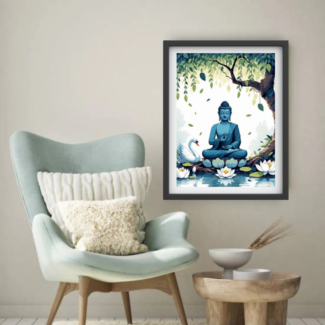 Peaceful buddha abstract wall art designed for calm and relaxing interiors