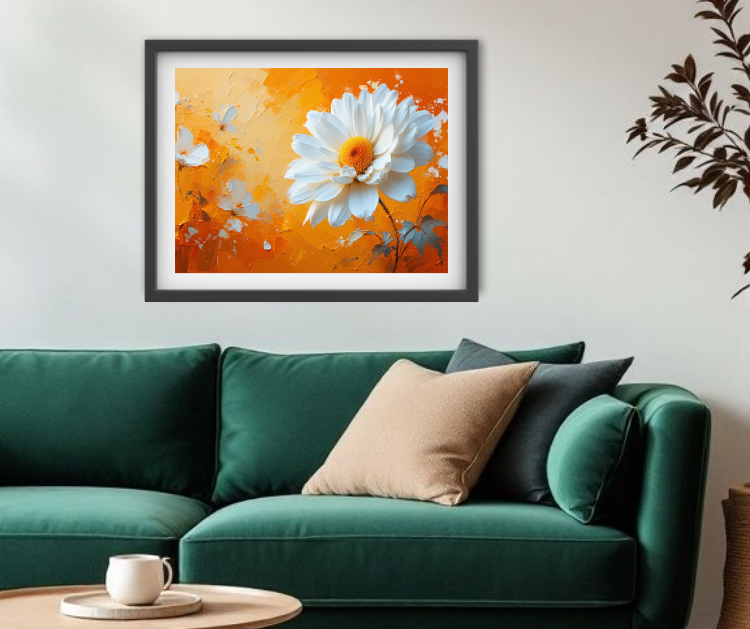 Radiant Daisy: Modern Sunshine - Wall Art Canvas WallArtVibes