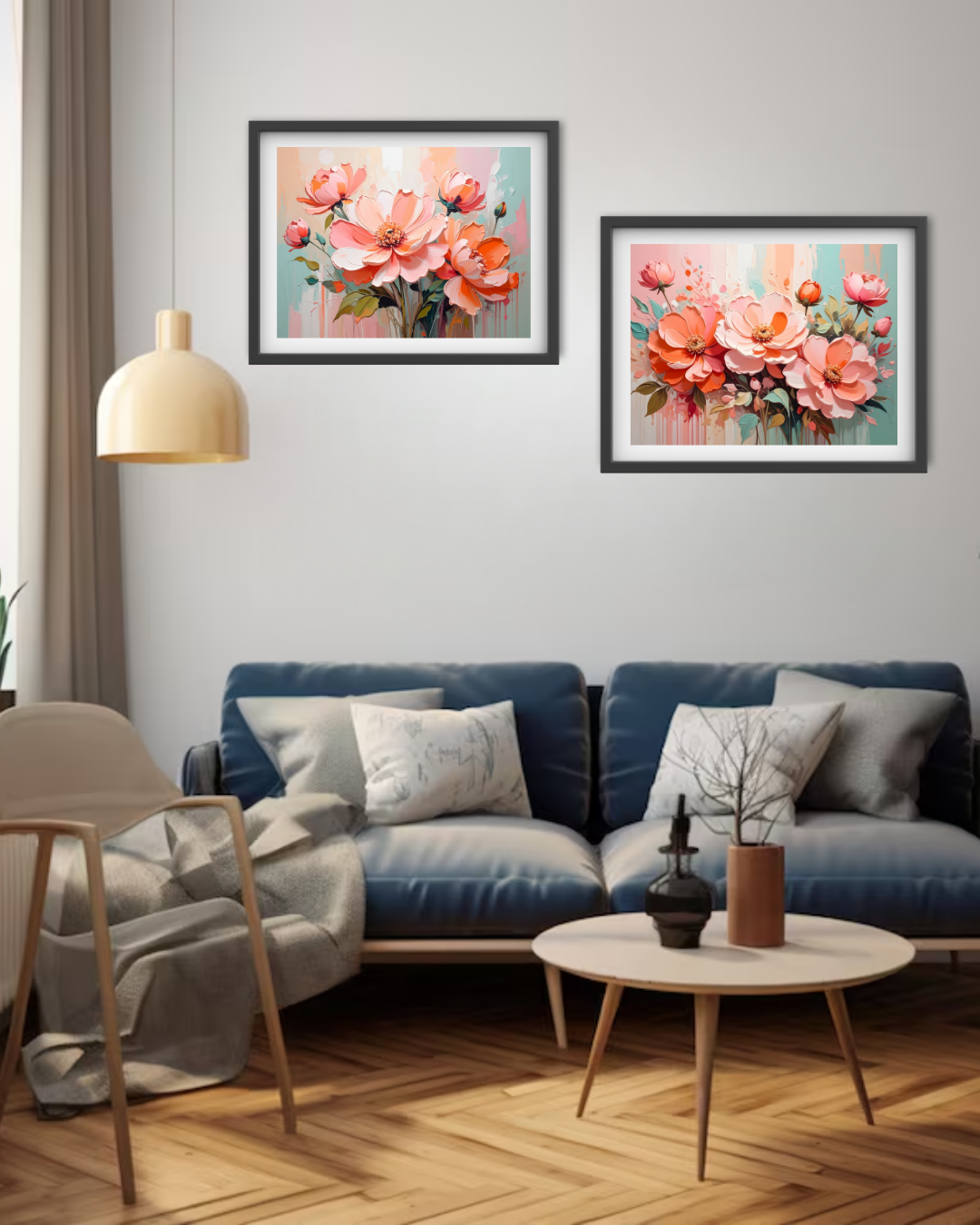 Rosy Charm : Elegant Flower Design - Wall Art Canvas WallArtVibes