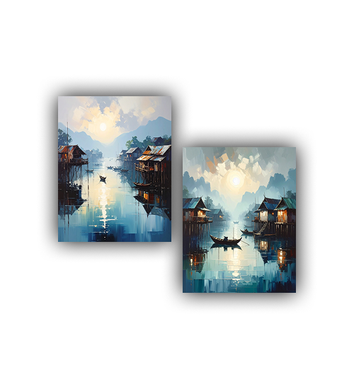 Scenic nature wall painting for peaceful home decor
