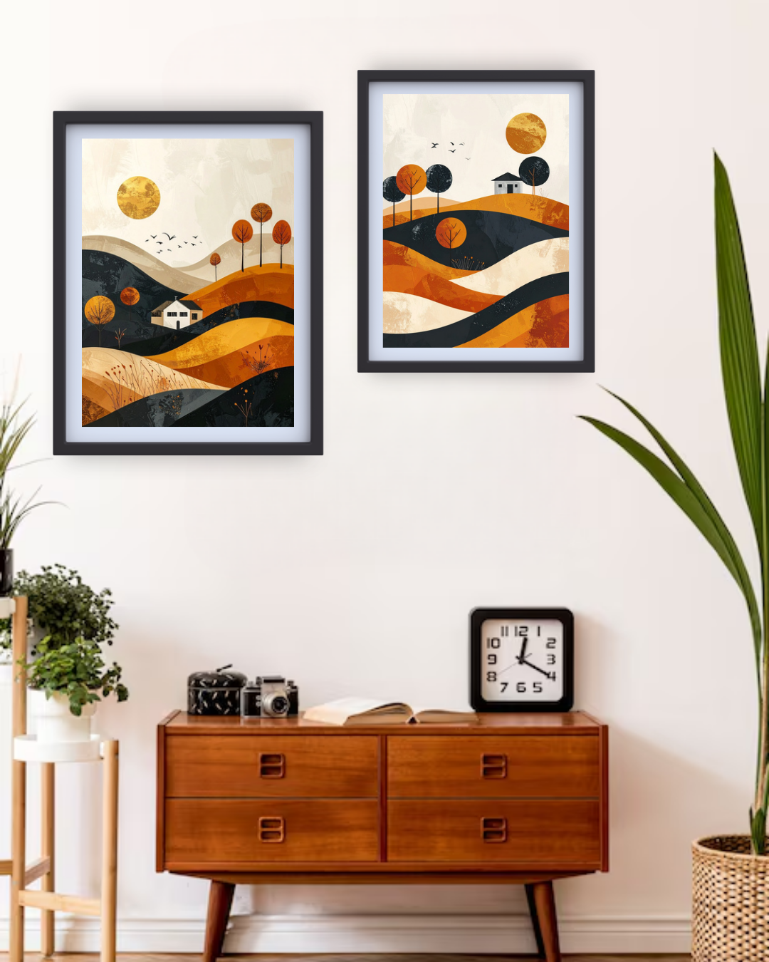 Sunset Dunes : Abstract Desert Art - Wall Art Canvas WallArtVibes