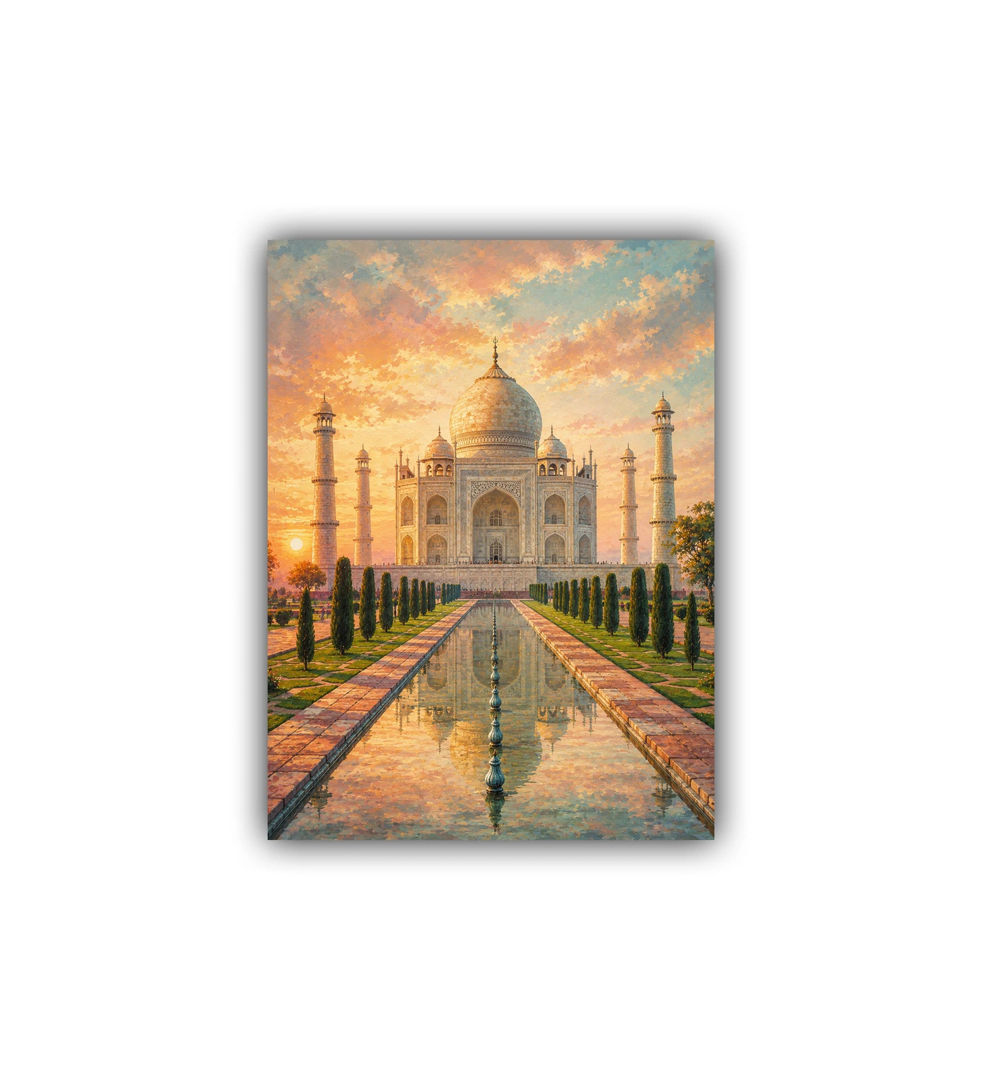 Taj Mahal sunset painting wall art canvas
