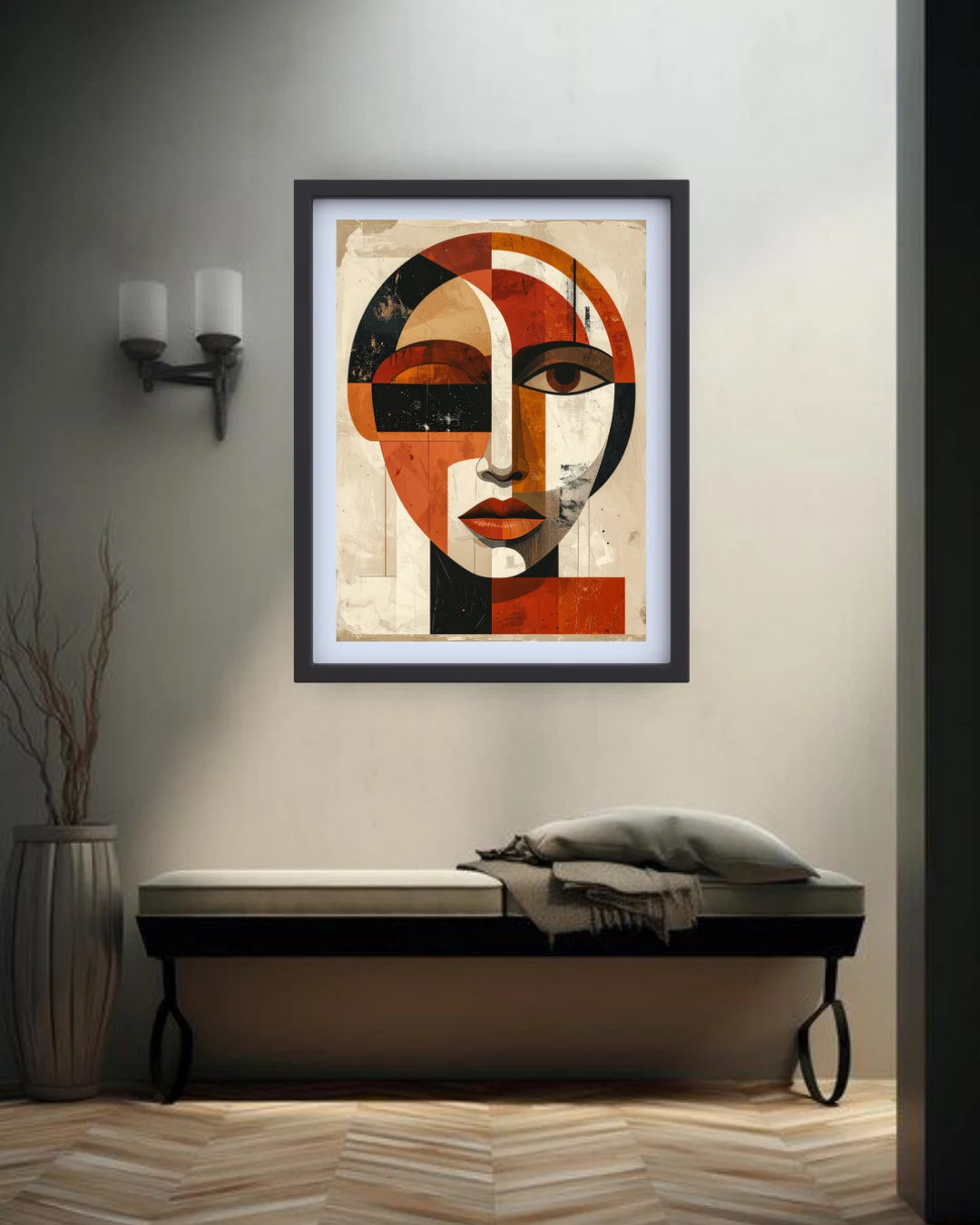 Modern figurative face wall art painting for luxury home decor