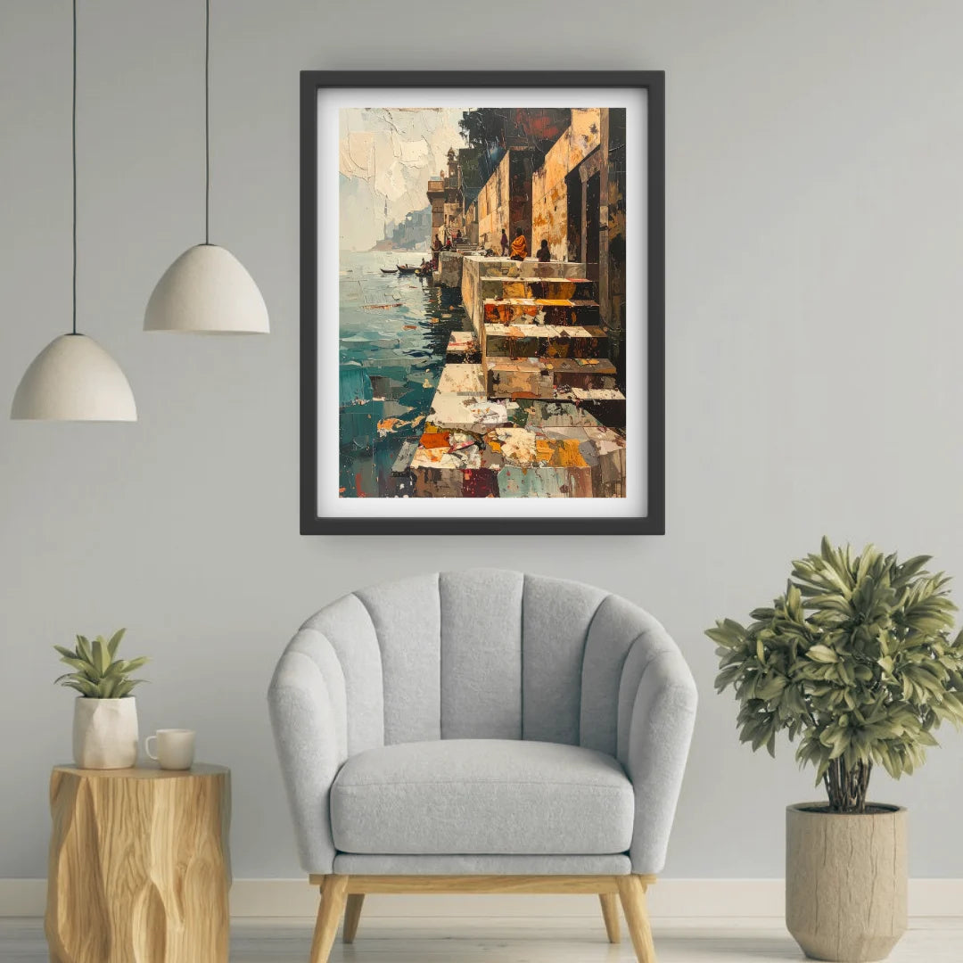 Urban modern wall art painting for living room decor