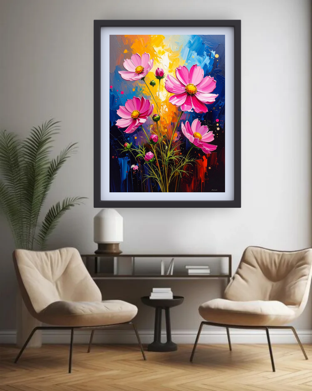 Vibrant Pink Cosmos - Wall Art Canvas WallArtVibes