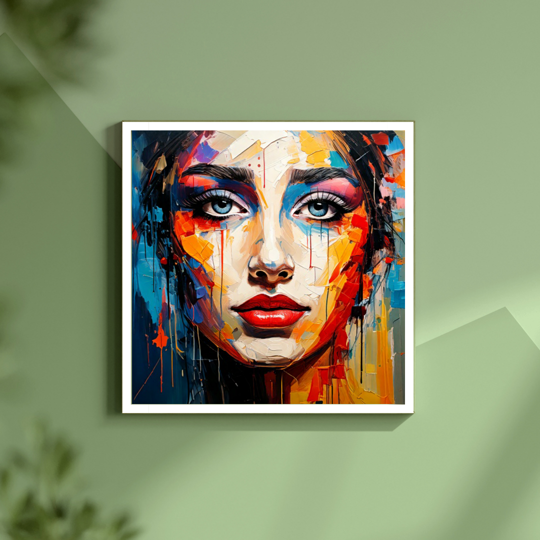 Colorful Abstract Face Portrait - Modern Canvas Art